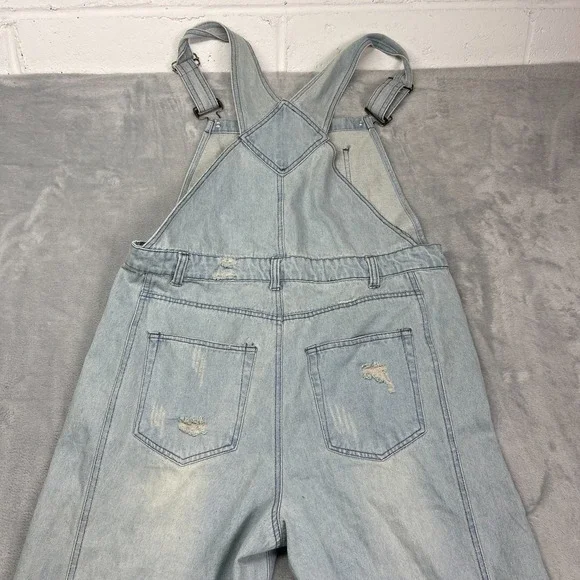 NWT Aaron & Amber Overalls Womens XL Blue Denim Flared Leg Adjustable Straps - Picture 10 of 10